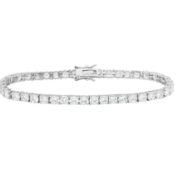 Designs by Gioelli Cubic Zirconia Sterling Silver Tennis Bracelet(B4) - Picture 1 of 4